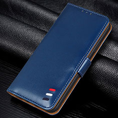 Handytasche Stand Schutzhülle Flip Leder Hülle L14 für Huawei P40 Lite E Blau