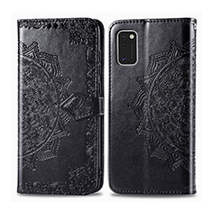 Handytasche Stand Schutzhülle Flip Leder Hülle L14 für Samsung Galaxy A41 Schwarz