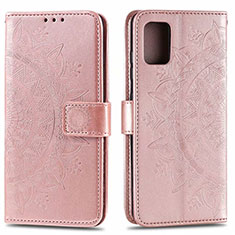 Handytasche Stand Schutzhülle Flip Leder Hülle L15 für Samsung Galaxy A51 5G Rosegold