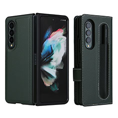 Handytasche Stand Schutzhülle Flip Leder Hülle L15Z für Samsung Galaxy Z Fold3 5G Grün