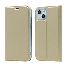 Handytasche Stand Schutzhülle Flip Leder Hülle L18 für Apple iPhone 14 Plus Gold