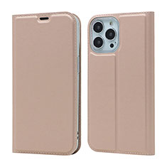 Handytasche Stand Schutzhülle Flip Leder Hülle L18 für Apple iPhone 14 Pro Max Rosegold