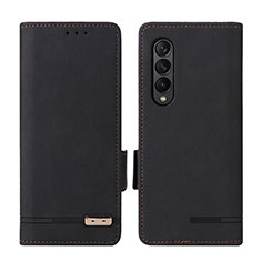 Handytasche Stand Schutzhülle Flip Leder Hülle L18Z für Samsung Galaxy Z Fold4 5G Schwarz