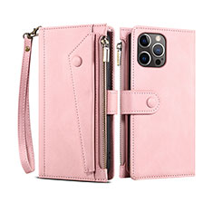 Handytasche Stand Schutzhülle Flip Leder Hülle L20 für Apple iPhone 14 Pro Max Rosegold