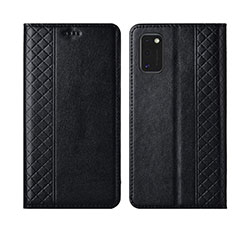 Handytasche Stand Schutzhülle Flip Leder Hülle L21 für Samsung Galaxy A41 Schwarz