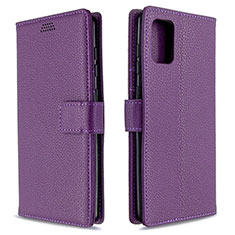 Handytasche Stand Schutzhülle Flip Leder Hülle L22 für Samsung Galaxy A71 5G Violett