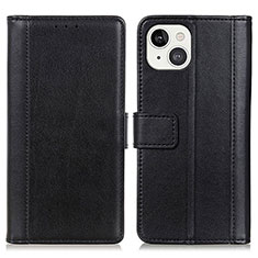 Handytasche Stand Schutzhülle Flip Leder Hülle L28 für Apple iPhone 13 Mini Schwarz