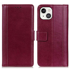 Handytasche Stand Schutzhülle Flip Leder Hülle L28 für Apple iPhone 15 Rot