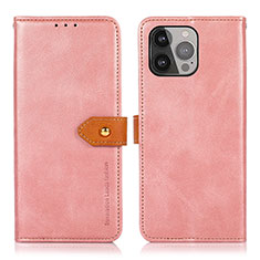 Handytasche Stand Schutzhülle Flip Leder Hülle L29 für Apple iPhone 14 Pro Max Rosegold