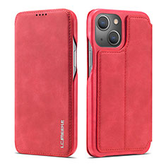 Handytasche Stand Schutzhülle Flip Leder Hülle LC1 für Apple iPhone 15 Plus Rot