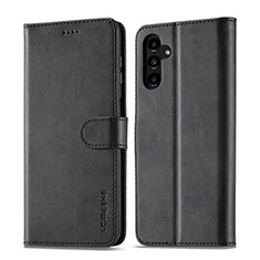 Handytasche Stand Schutzhülle Flip Leder Hülle LC1 für Samsung Galaxy A04s Schwarz