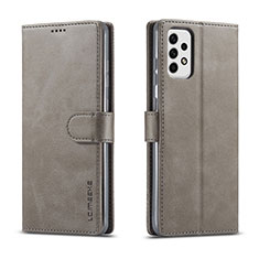 Handytasche Stand Schutzhülle Flip Leder Hülle LC1 für Samsung Galaxy A23 5G Grau