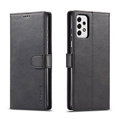 Handytasche Stand Schutzhülle Flip Leder Hülle LC1 für Samsung Galaxy A23 5G Schwarz