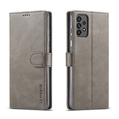 Handytasche Stand Schutzhülle Flip Leder Hülle LC1 für Samsung Galaxy A73 5G Grau