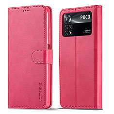Handytasche Stand Schutzhülle Flip Leder Hülle LC1 für Xiaomi Poco X4 Pro 5G Pink