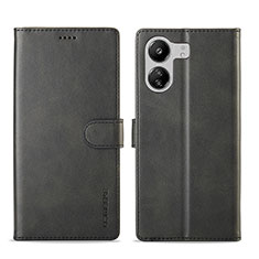 Handytasche Stand Schutzhülle Flip Leder Hülle LC1 für Xiaomi Redmi 13C Schwarz