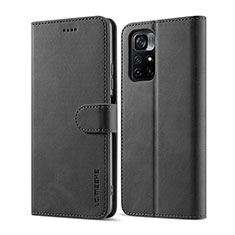 Handytasche Stand Schutzhülle Flip Leder Hülle LC1 für Xiaomi Redmi Note 11T 5G Schwarz