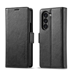 Handytasche Stand Schutzhülle Flip Leder Hülle LC2 für Samsung Galaxy Z Fold5 5G Schwarz