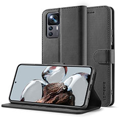 Handytasche Stand Schutzhülle Flip Leder Hülle LC2 für Xiaomi Mi 12T 5G Schwarz