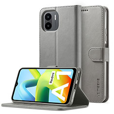 Handytasche Stand Schutzhülle Flip Leder Hülle LC2 für Xiaomi Poco C51 Grau