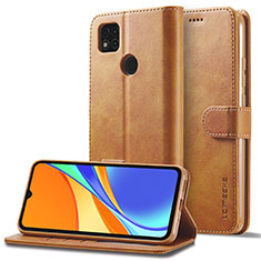 Handytasche Stand Schutzhülle Flip Leder Hülle LC2 für Xiaomi Redmi 9 Activ Hellbraun