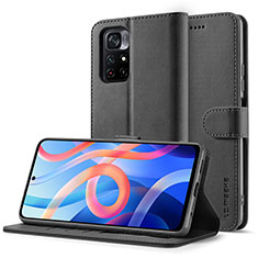 Handytasche Stand Schutzhülle Flip Leder Hülle LC2 für Xiaomi Redmi Note 11S 5G Schwarz