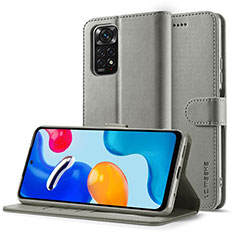 Handytasche Stand Schutzhülle Flip Leder Hülle LC2 für Xiaomi Redmi Note 12 Pro 4G Grau