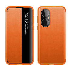 Handytasche Stand Schutzhülle Flip Leder Hülle LF1 für Huawei P50 Orange