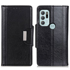 Handytasche Stand Schutzhülle Flip Leder Hülle M01L für Motorola Moto G60s Schwarz