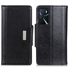 Handytasche Stand Schutzhülle Flip Leder Hülle M01L für Oppo A16s Schwarz