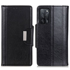 Handytasche Stand Schutzhülle Flip Leder Hülle M01L für Oppo A53s 5G Schwarz