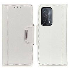 Handytasche Stand Schutzhülle Flip Leder Hülle M01L für Oppo A54 5G Weiß