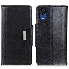 Handytasche Stand Schutzhülle Flip Leder Hülle M01L für Samsung Galaxy A03 Core Schwarz