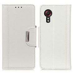 Handytasche Stand Schutzhülle Flip Leder Hülle M01L für Samsung Galaxy XCover 5 SM-G525F Weiß