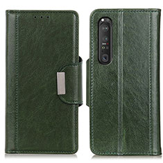 Handytasche Stand Schutzhülle Flip Leder Hülle M01L für Sony Xperia 1 III Grün