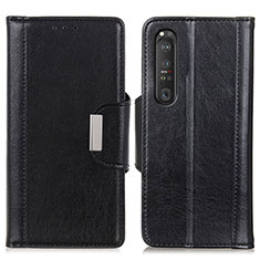 Handytasche Stand Schutzhülle Flip Leder Hülle M01L für Sony Xperia 1 III Schwarz