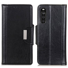 Handytasche Stand Schutzhülle Flip Leder Hülle M01L für Sony Xperia 10 III Lite Schwarz