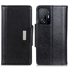 Handytasche Stand Schutzhülle Flip Leder Hülle M01L für Xiaomi Mi 11T 5G Schwarz