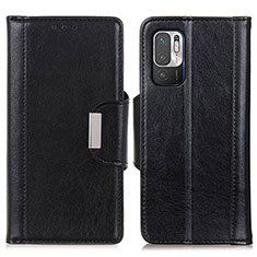 Handytasche Stand Schutzhülle Flip Leder Hülle M01L für Xiaomi Redmi Note 10T 5G Schwarz