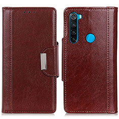 Handytasche Stand Schutzhülle Flip Leder Hülle M01L für Xiaomi Redmi Note 8 (2021) Braun