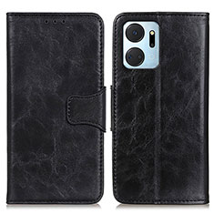 Handytasche Stand Schutzhülle Flip Leder Hülle M02L für Huawei Honor X7a Schwarz