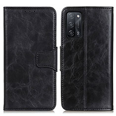 Handytasche Stand Schutzhülle Flip Leder Hülle M02L für Oppo A53s 5G Schwarz