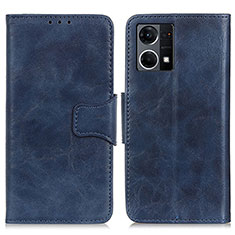 Handytasche Stand Schutzhülle Flip Leder Hülle M02L für Oppo F21 Pro 4G Blau