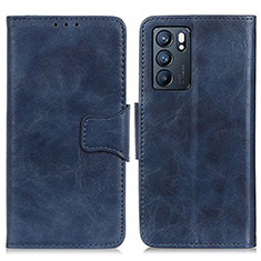 Handytasche Stand Schutzhülle Flip Leder Hülle M02L für Oppo Reno6 5G Blau