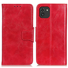 Handytasche Stand Schutzhülle Flip Leder Hülle M02L für Samsung Galaxy A03 Rot