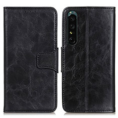 Handytasche Stand Schutzhülle Flip Leder Hülle M02L für Sony Xperia 1 IV Schwarz