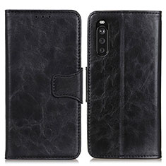 Handytasche Stand Schutzhülle Flip Leder Hülle M02L für Sony Xperia 10 III Schwarz