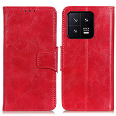 Handytasche Stand Schutzhülle Flip Leder Hülle M02L für Xiaomi Mi 13 5G Rot