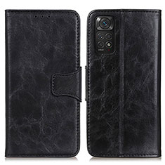 Handytasche Stand Schutzhülle Flip Leder Hülle M02L für Xiaomi Redmi Note 11 4G (2022) Schwarz