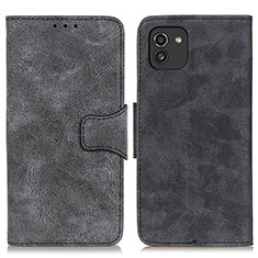 Handytasche Stand Schutzhülle Flip Leder Hülle M03L für Samsung Galaxy A03 Schwarz